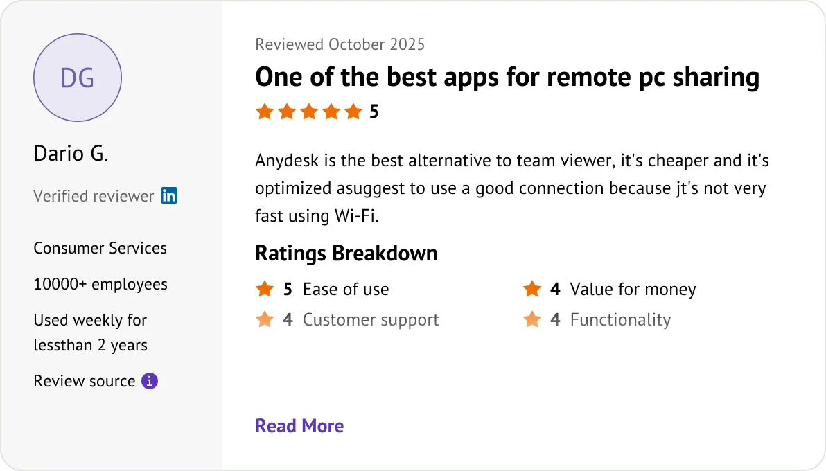 AnyDesk user review