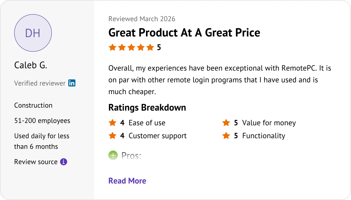 RemotePC user review
