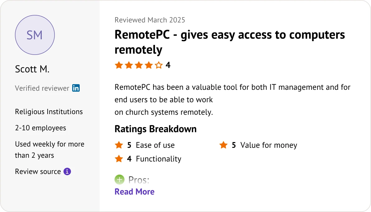 RemotePC user review