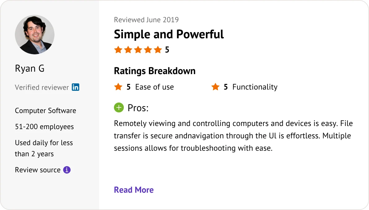 LogMeIn Rescue user review
