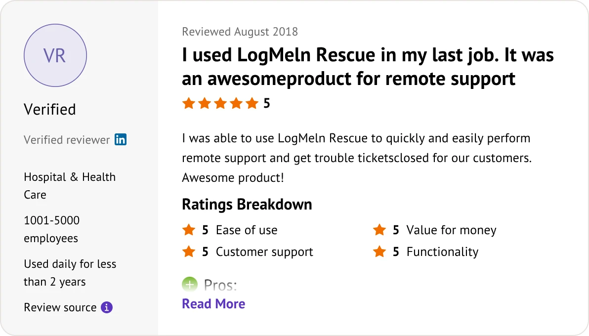 LogMeIn Rescue user review