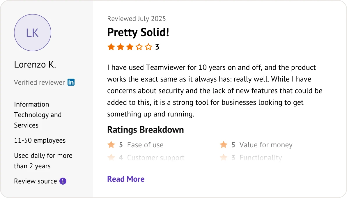 TeamViewer user review