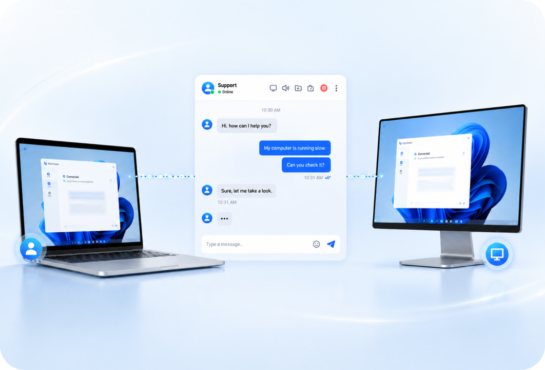 Remote support chat