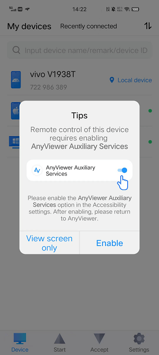 Enable Auxiliary Services 