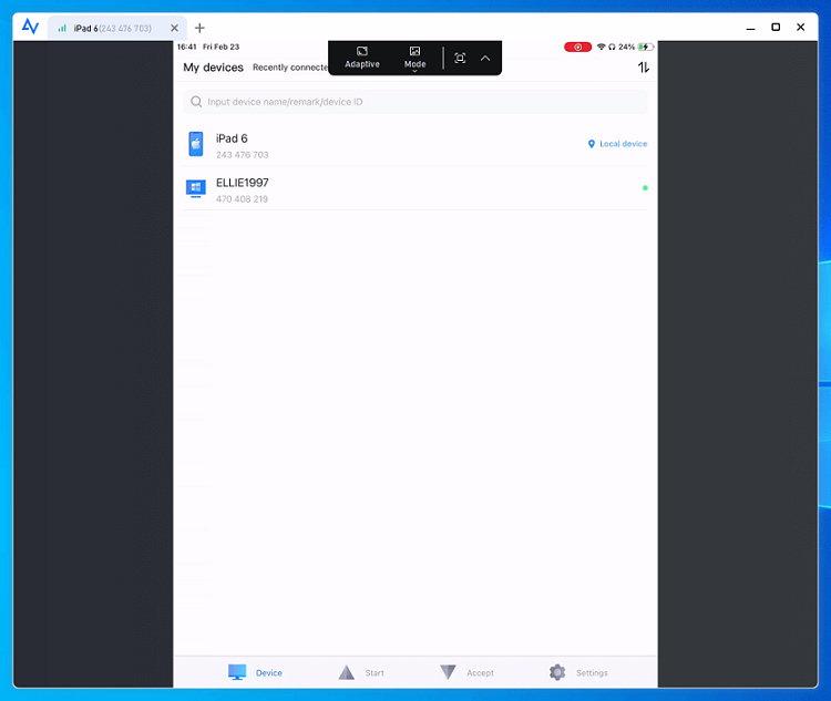 screen cast from tablet to laptop