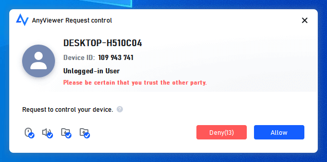 request to control your computer