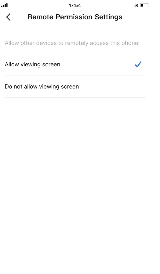 Allow View Screen