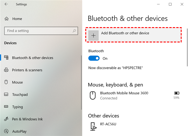 Add Bluetooth or Other Device