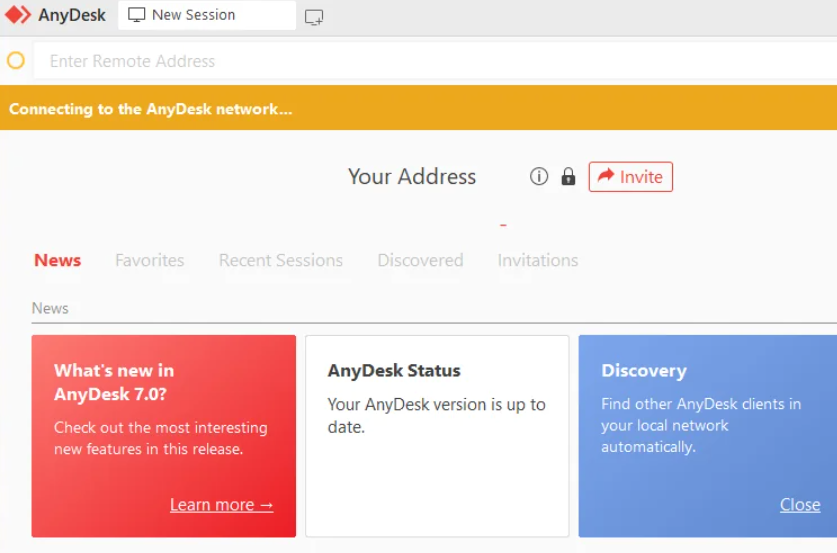 Connecting to the Anydesk Network