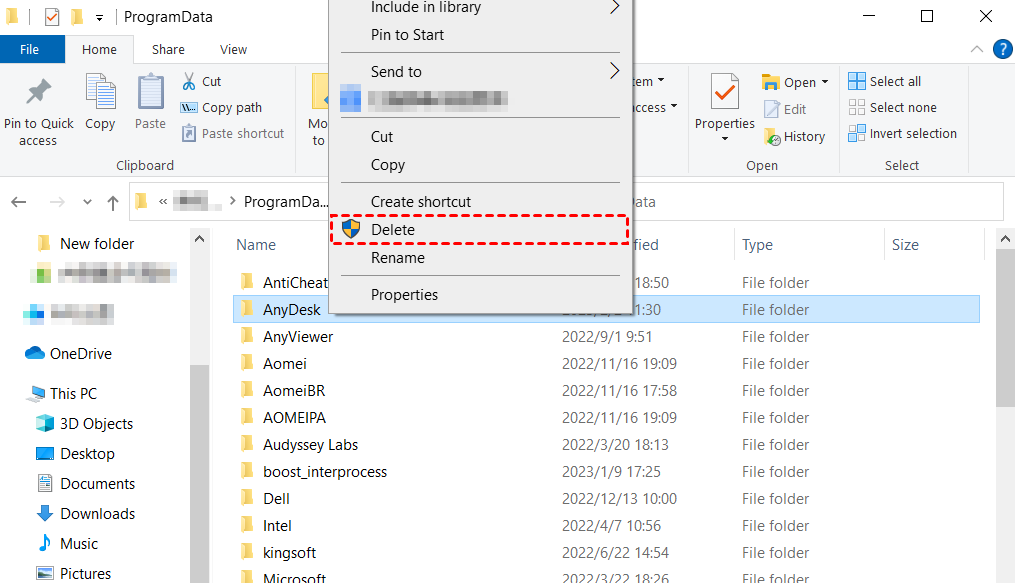 Delete Anydesk Settings Directory