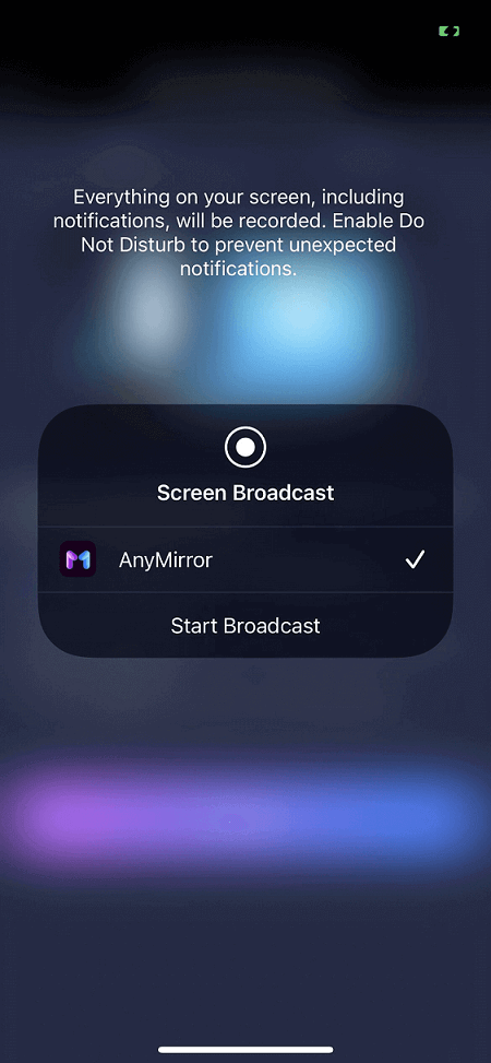 Start Broadcast on the Device 
