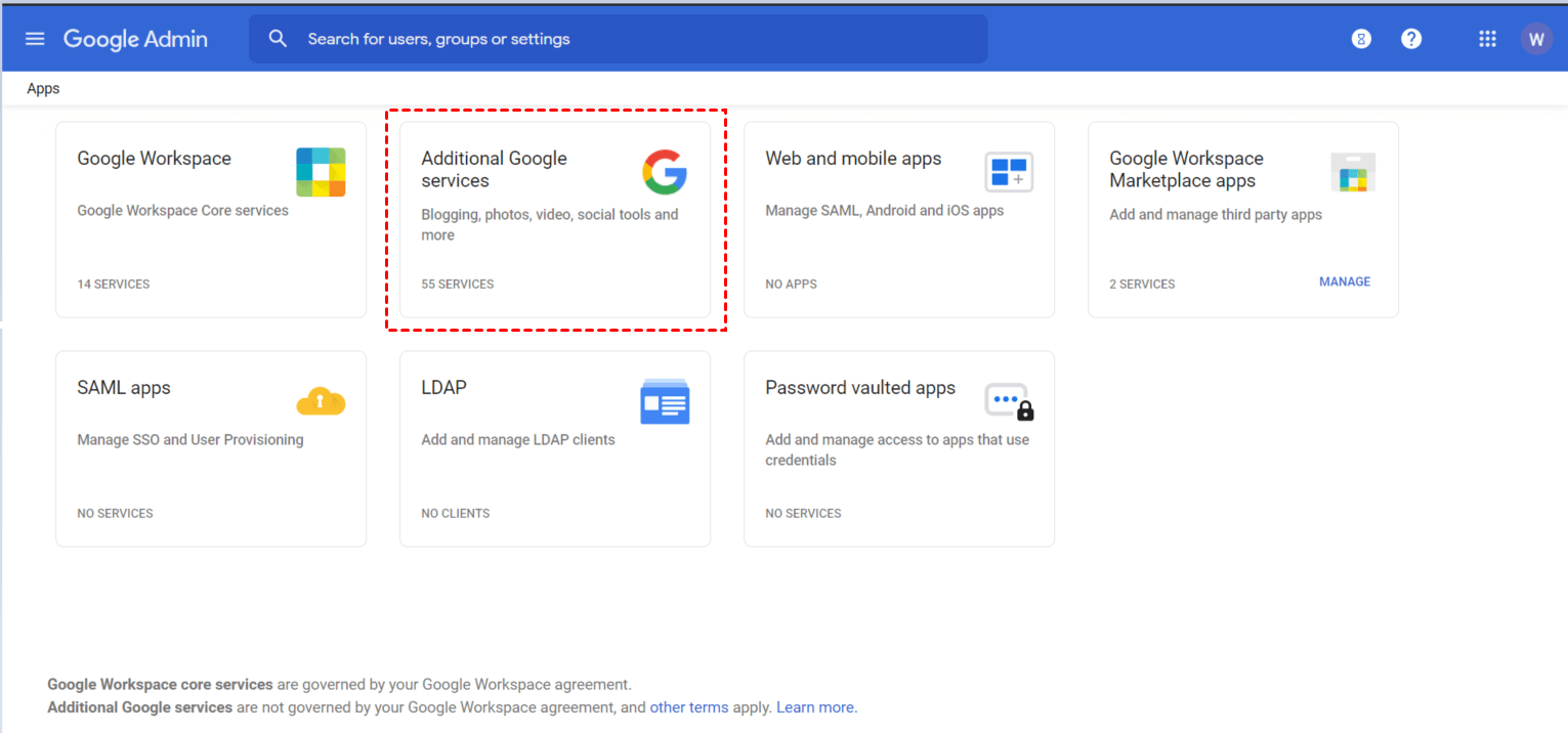 Additional Google Services 