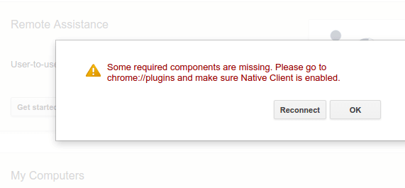 Chrome Component Missing 