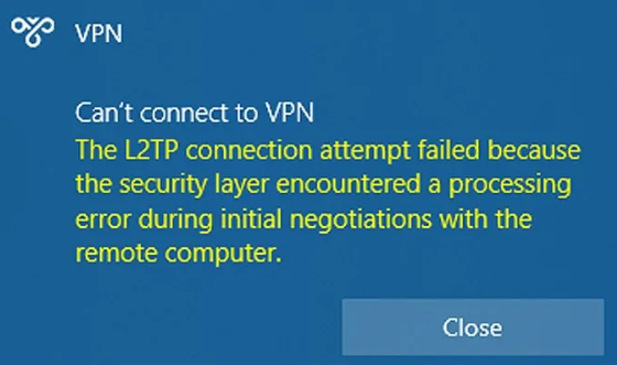 L2TP Connection Error