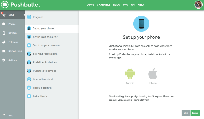 /screenshot/others/pushbullet/launch-pushbullet.png