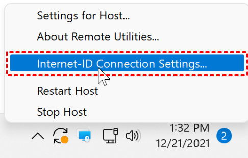 Internet ID Connection Settings