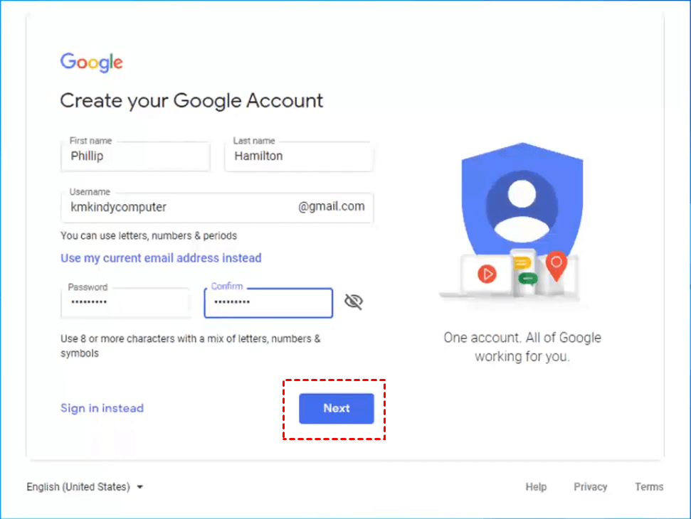Create a Google Account 