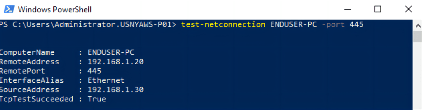 test-netconnection-command