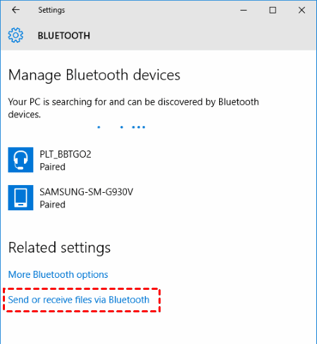 Send Receive Files View Bluetooth 
