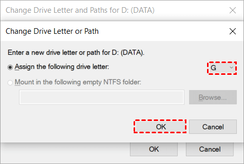 Change Drive Letter or Path