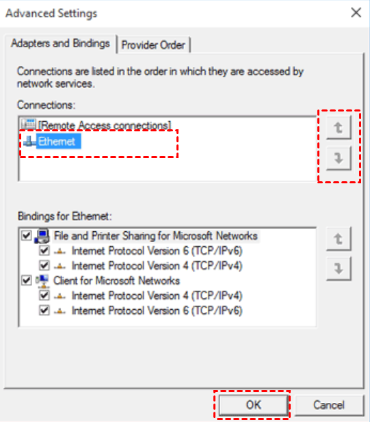 Change Network Connection Priority