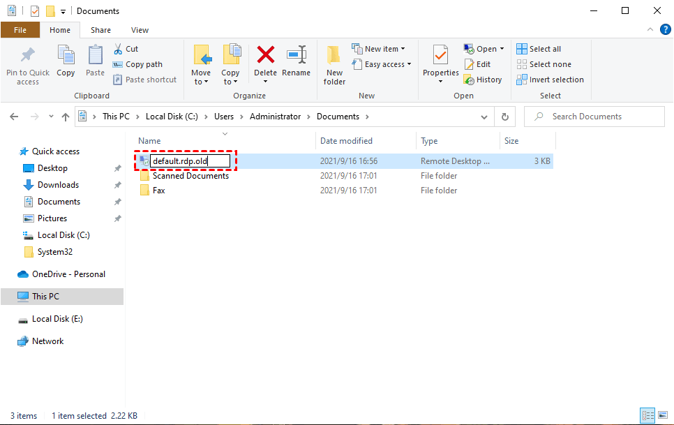 Change the Name of the Connection File
