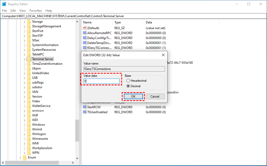 Change Value Data to 0