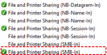 Check File and Printer Sharing