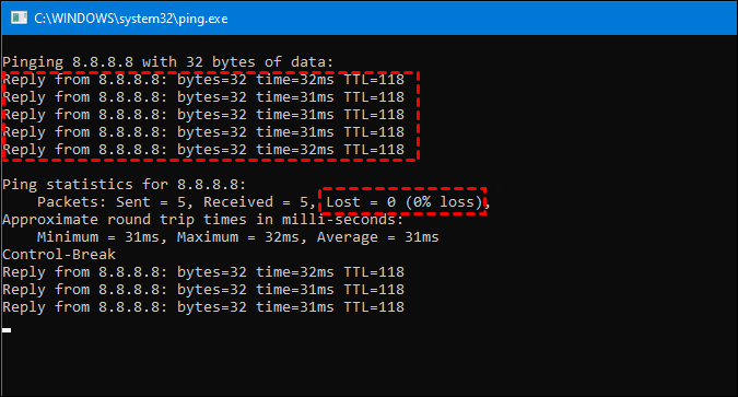 Check the Packet Loss Rate