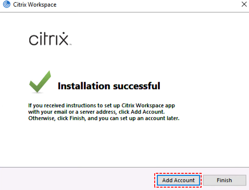 citrix workspace add account