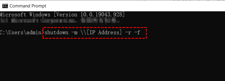 how to shutdown another computer using ip address in cmd