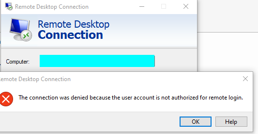 Connection Denied Windows 10