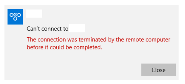 Connection Terminated Error