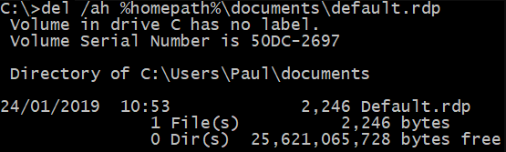 Delete Default RDP File