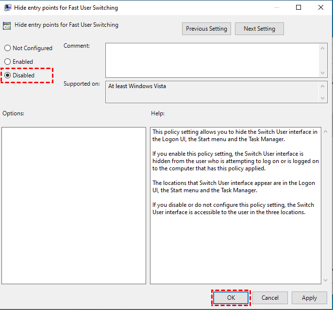 Disable Hide Entry Points