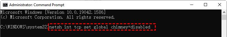 Disable TCP Chimney Offload 