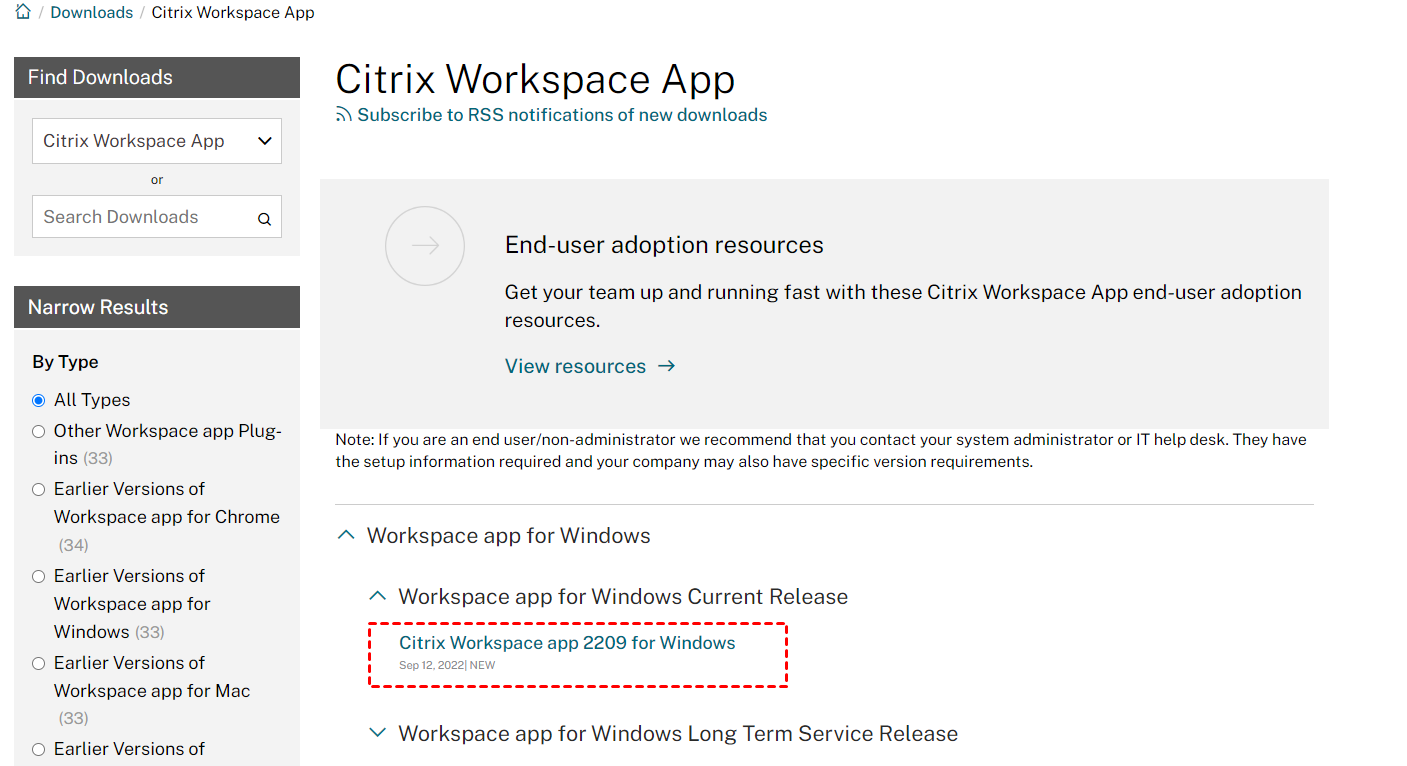 download citrix workspace app
