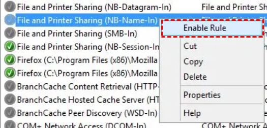 File and Printer Sharing Enable Rule