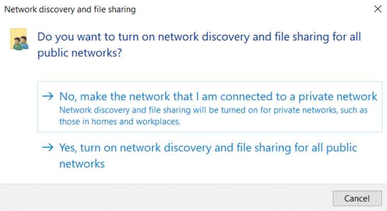 network discovery and file sharing