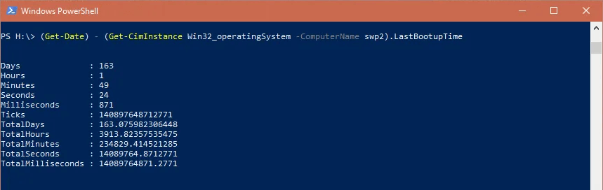 PowerShell Last Boot Up Time 