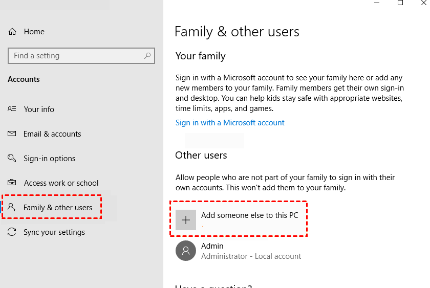 Family and Other Users