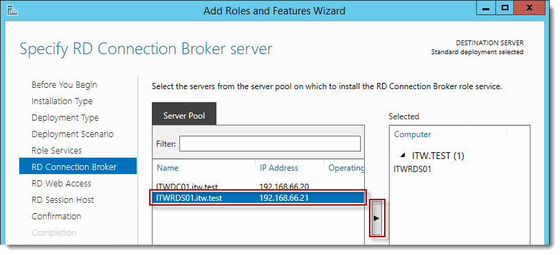 RD Connection Broker Server Pool