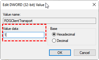 rdgclienttransport Data Value