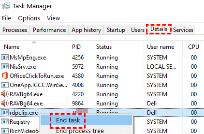 End Task