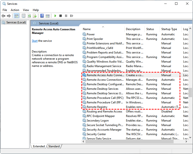 Remote Access Auto Connection Manager