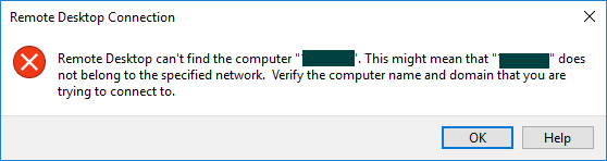 Remote Desktop Cannot Find the Computer