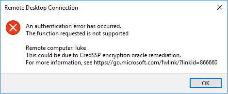The Function Requested Is Not Supported