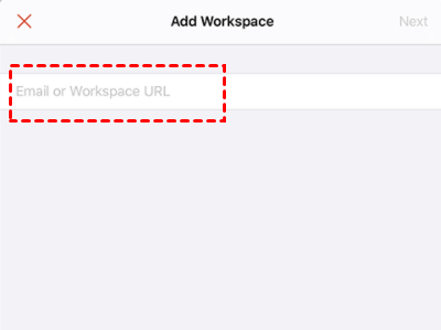 Email or Workspace URL