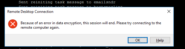 Because of An Error in Data Encryption 