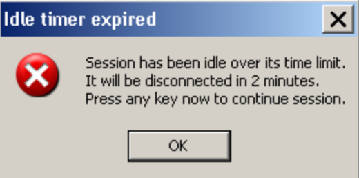 Idle Timer Expired
